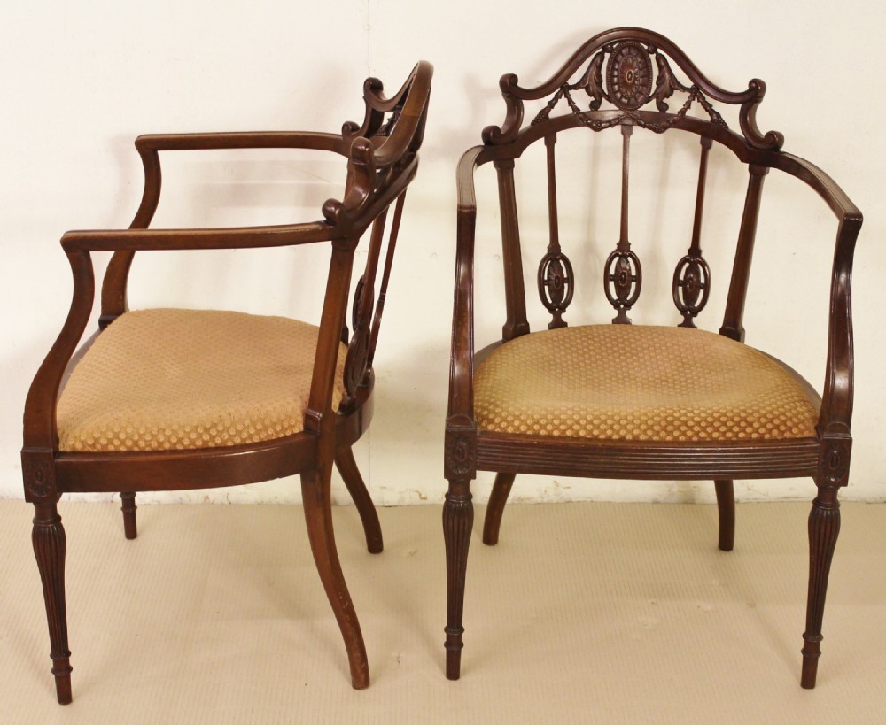 Pair of Mahogany Adams Style Armchairs View VIII