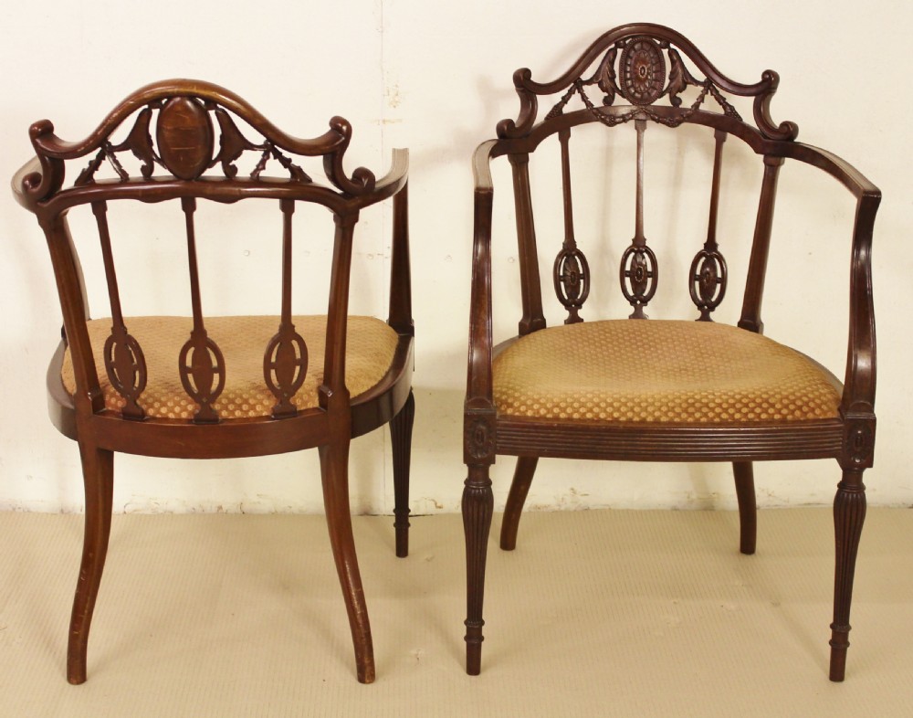 Pair of Mahogany Adams Style Armchairs View IX