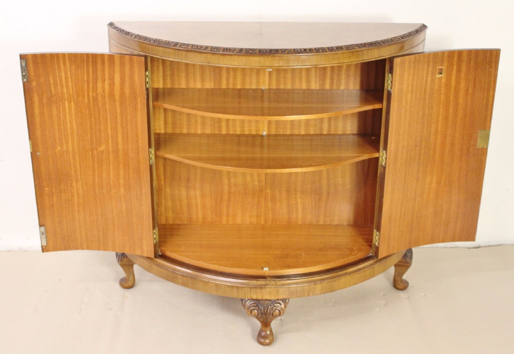 Burr Walnut Half Moon Commode View III