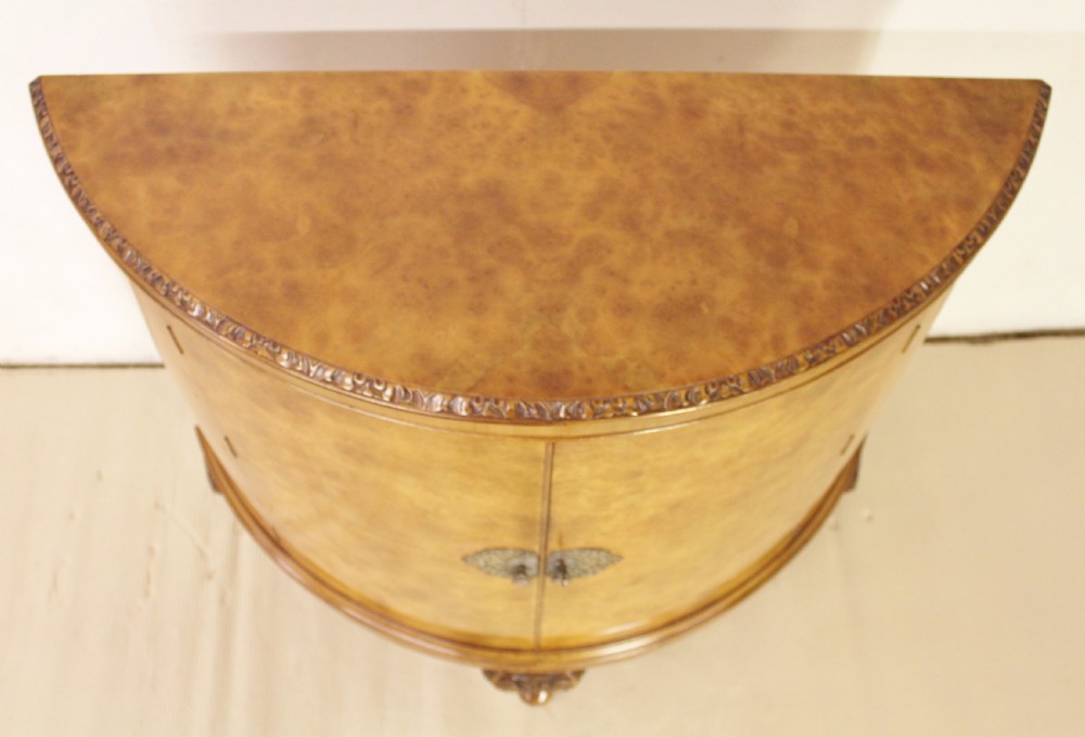 Burr Walnut Half Moon Commode View V