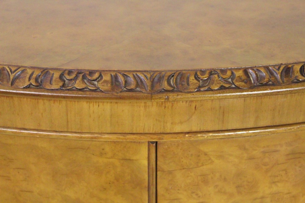 Burr Walnut Half Moon Commode View VIII