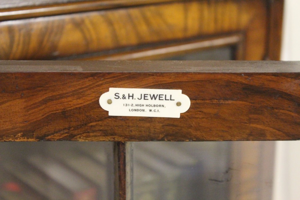 Burr Walnut Breakfront Bookcase by S & H Jewell View II