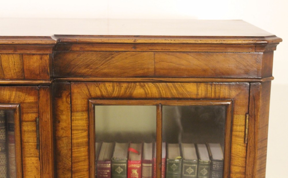 Burr Walnut Breakfront Bookcase by S & H Jewell View IX