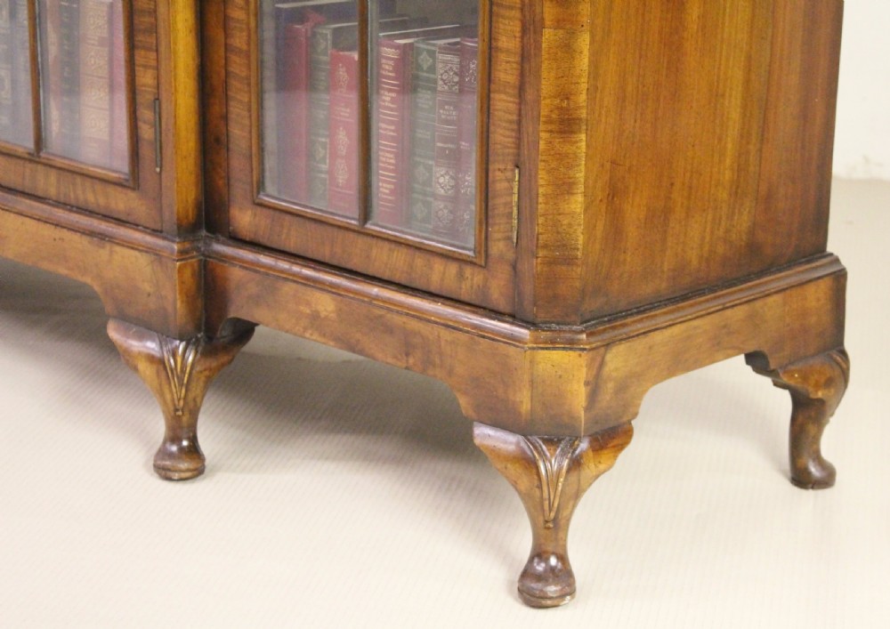 Burr Walnut Breakfront Bookcase by S & H Jewell View XVI