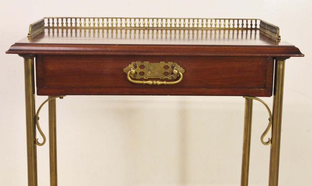 Brass and Mahogany Magazine Rack View II