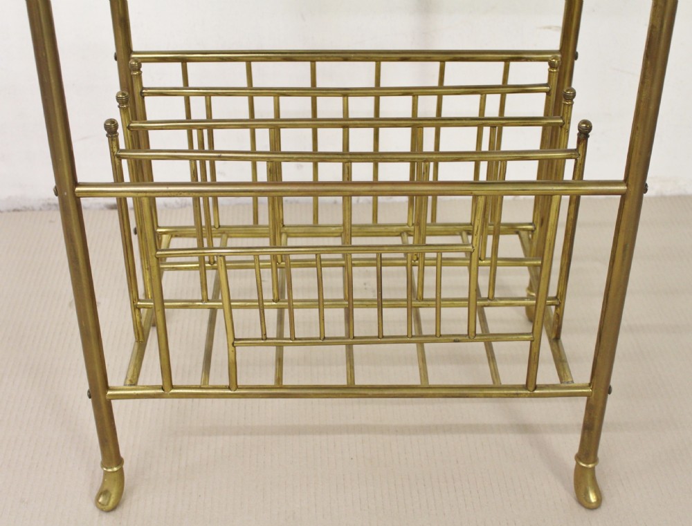 Brass and Mahogany Magazine Rack View III