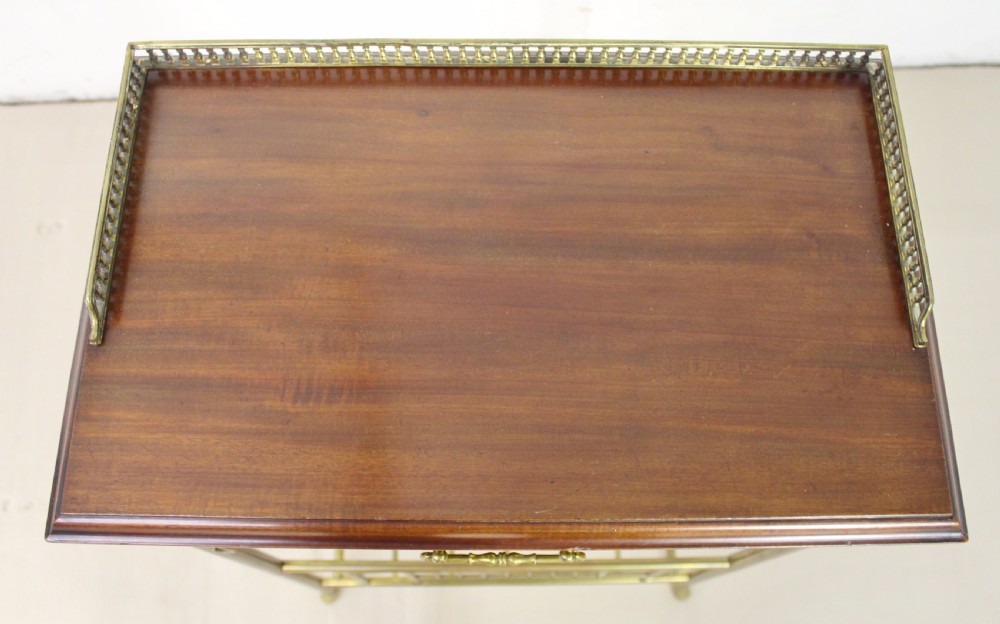Brass and Mahogany Magazine Rack View IV