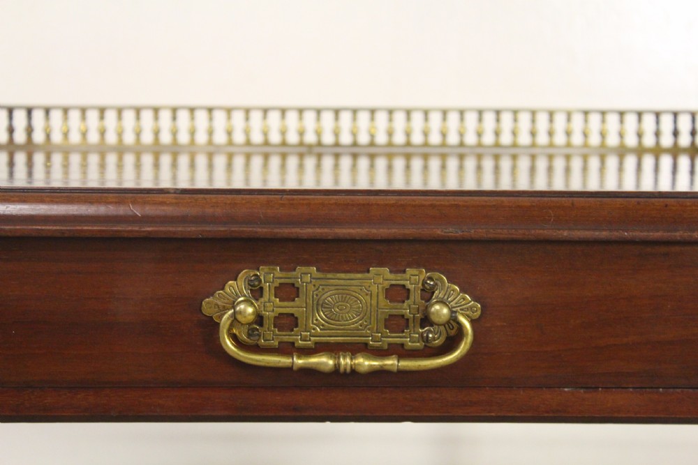 Brass and Mahogany Magazine Rack View IX