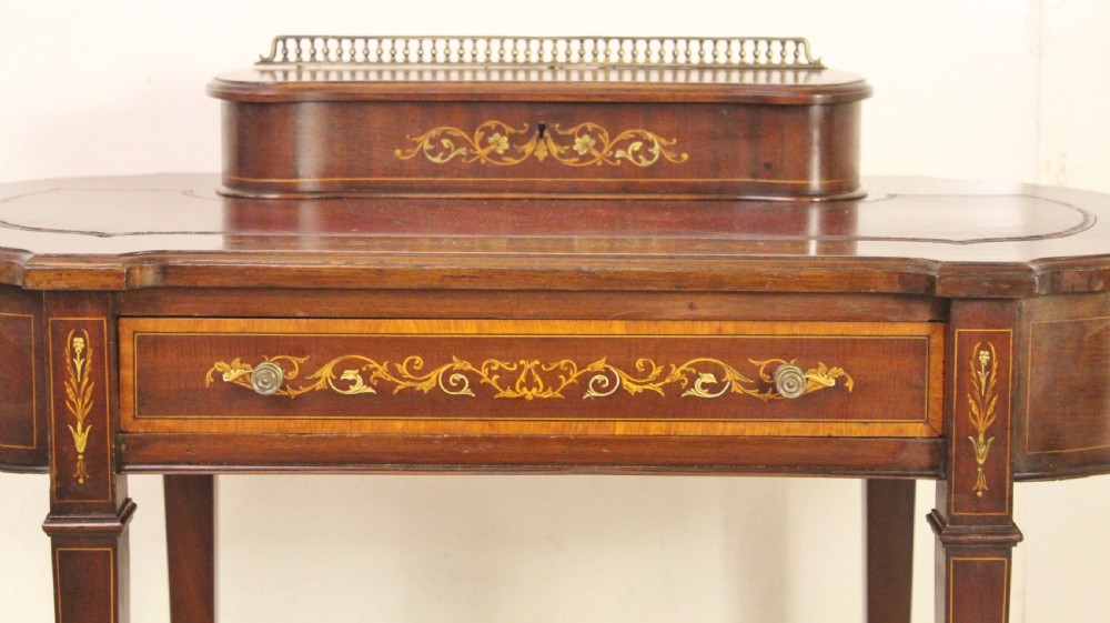 Inlaid Mahogany Writing Desk View VII