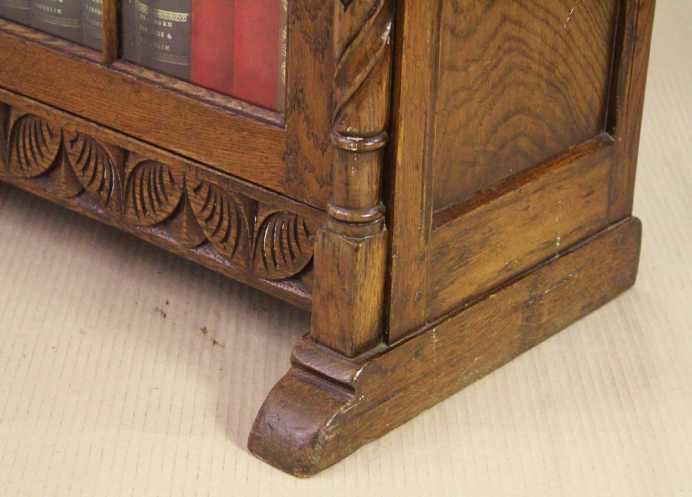 Carved Oak Glazed Bookcase View XV