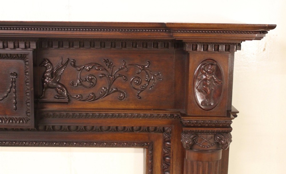  Large Adams Style Neo Classical Mahogany Fire Surround View VI