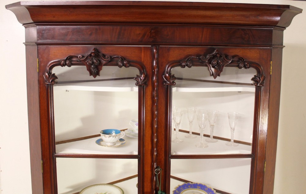 Large Victorian Mahogany Corner Cabinet View III