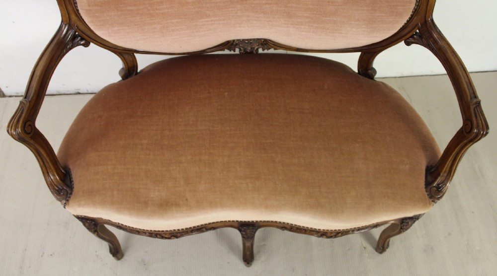 Upholstered French Walnut Canape View X