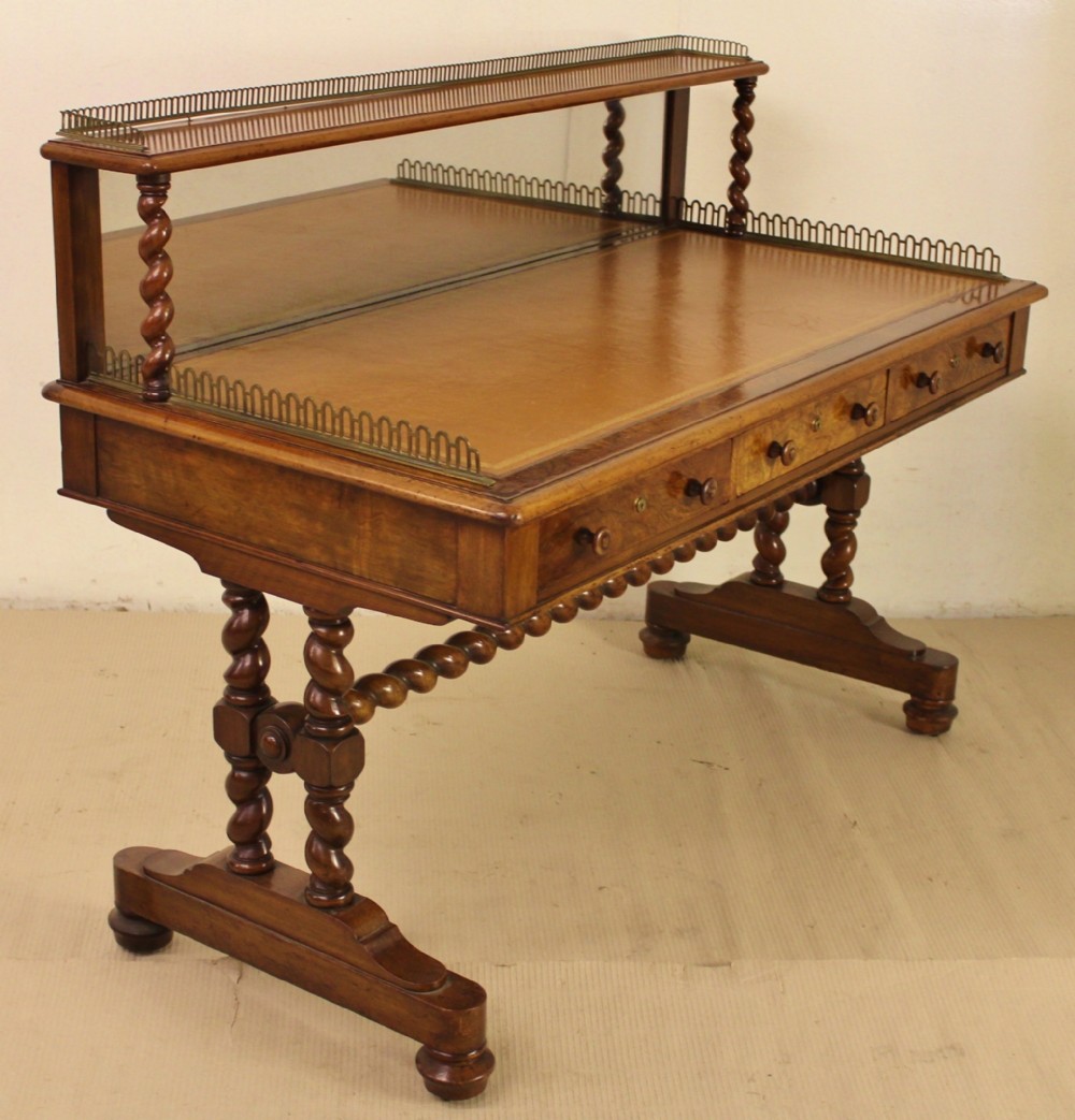 Early Victorian Burr Walnut Writing Table