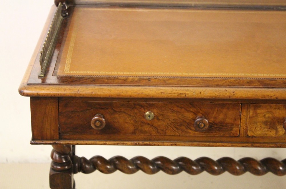 Early Victorian Burr Walnut Writing Table View XI