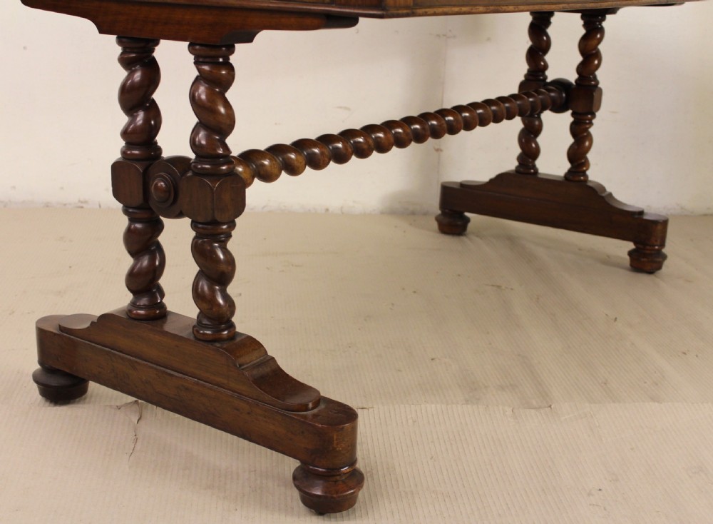 Early Victorian Burr Walnut Writing Table View XIII