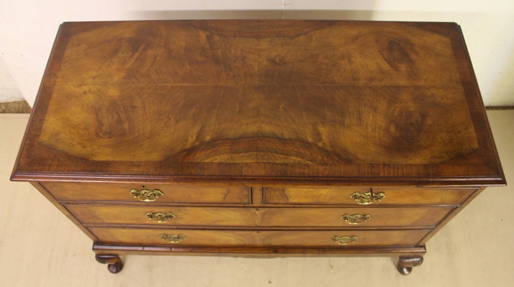 Queen Anne Style Burr Walnut Chest of Drawers View III