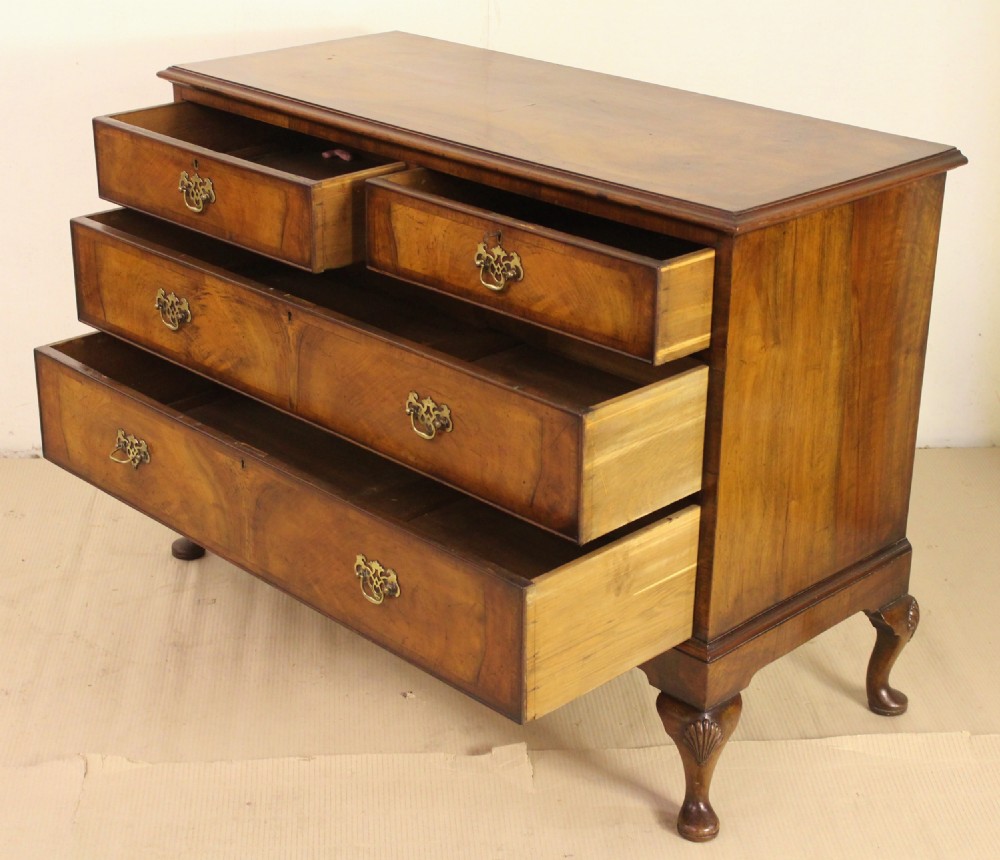 Queen Anne Style Burr Walnut Chest of Drawers View V