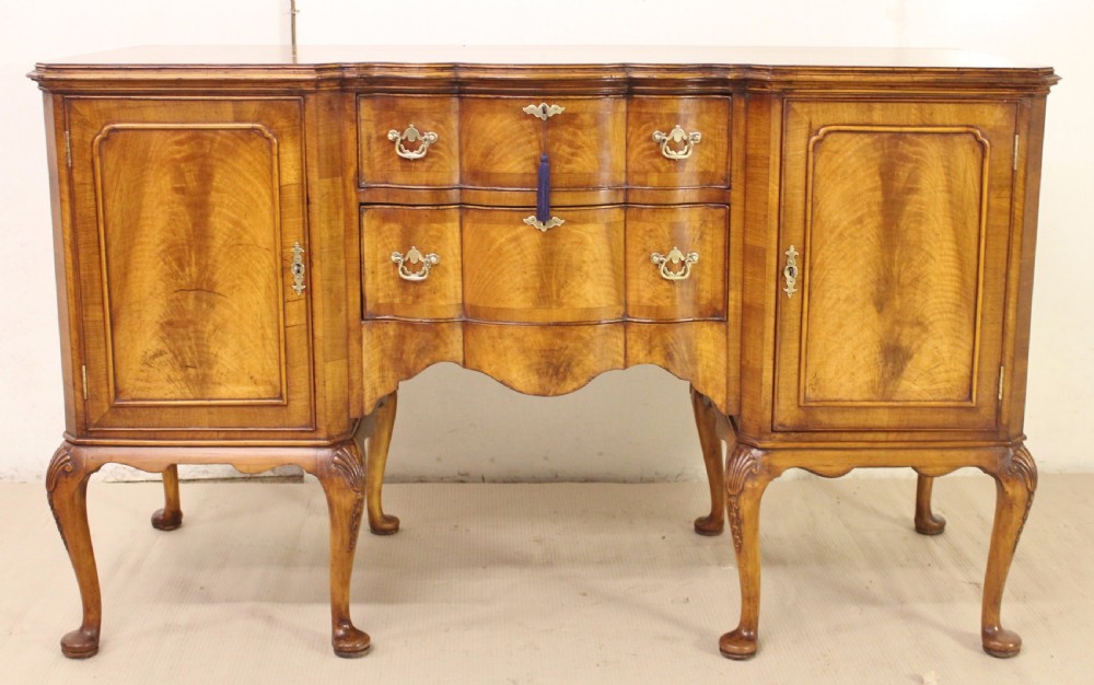Queen Anne Style Burr Walnut Sidebaord View VI