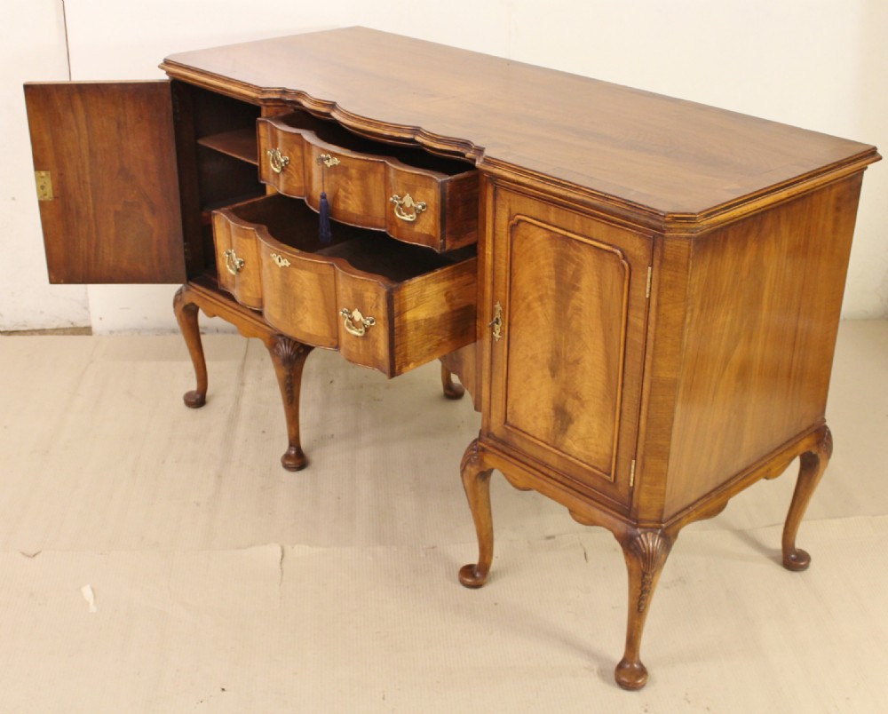 Queen Anne Style Burr Walnut Sidebaord View XI