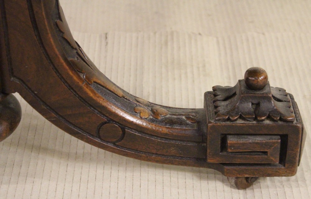 Victorian Burr Walnut Stretcher Table View XIII
