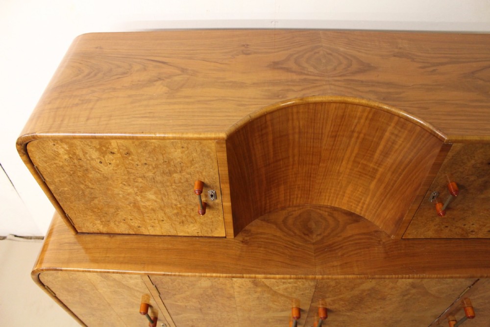 Art Deco Burr Walnut Side Cabinet View XII