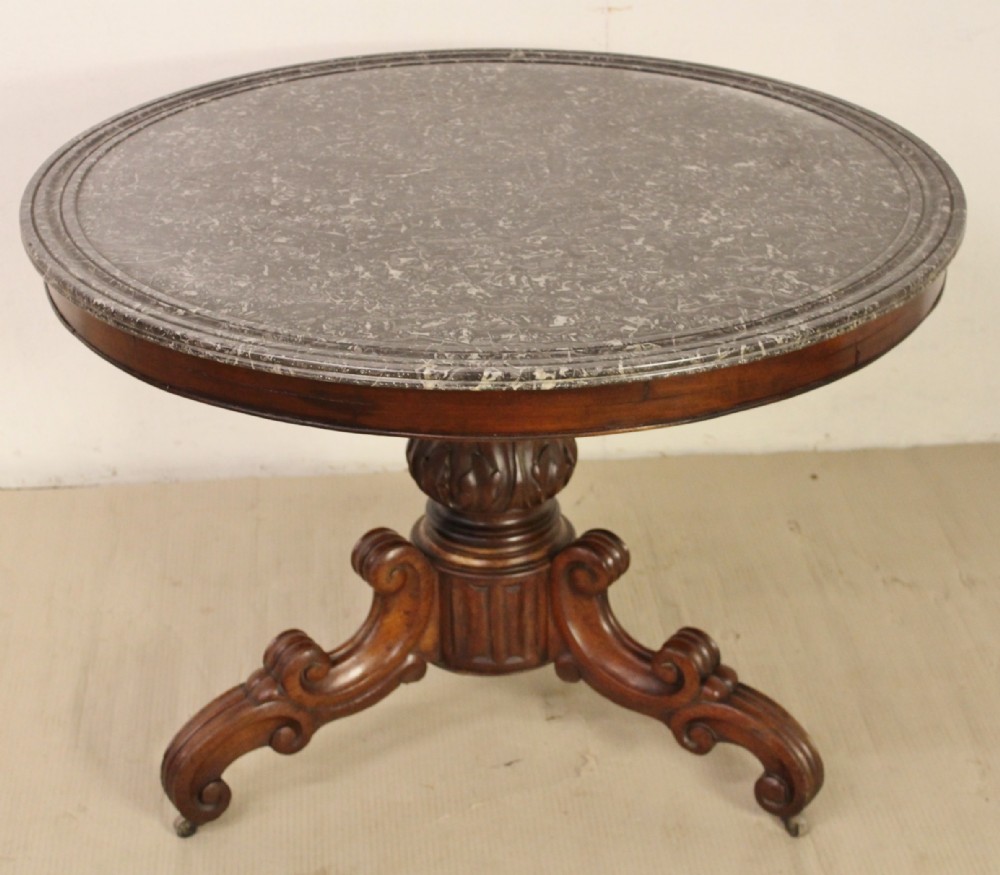 Marble Topped Mahogany Gueridon Centre Table