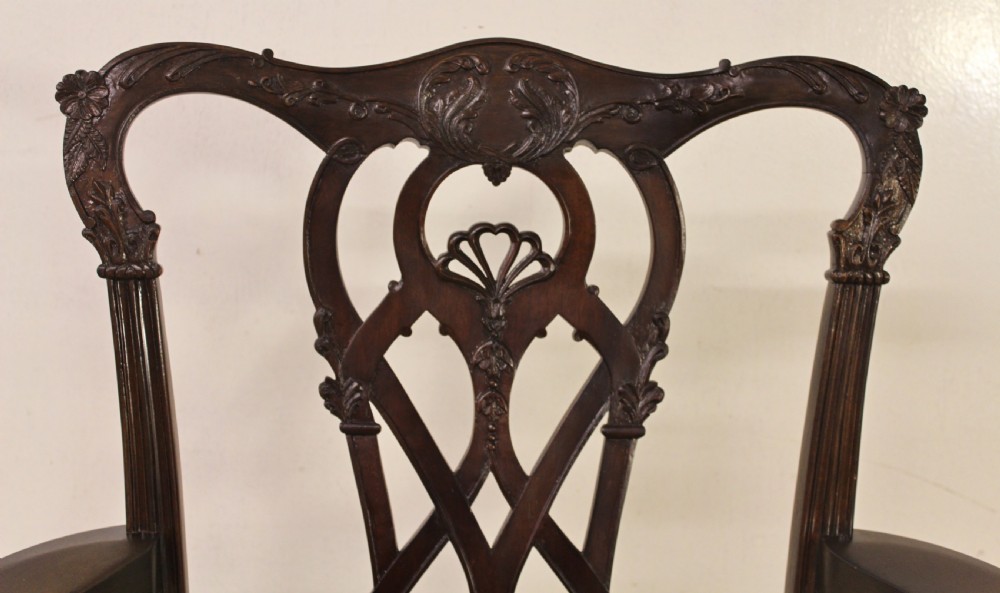 Set of 6 Chippendale Style Mahogany Dining Chairs View III
