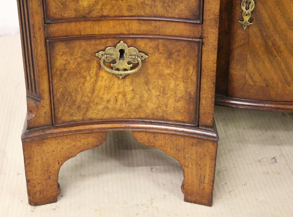 Burr Walnut Serpentine Fronted Knee Hole Desk View VIII