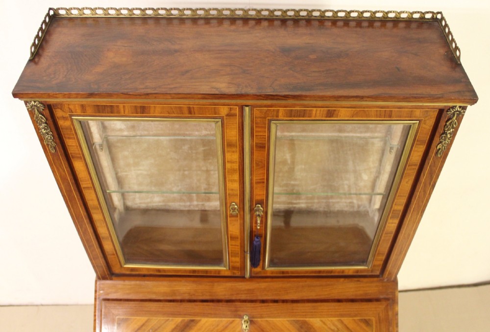 French Walnut Bureau Bookcase View XI