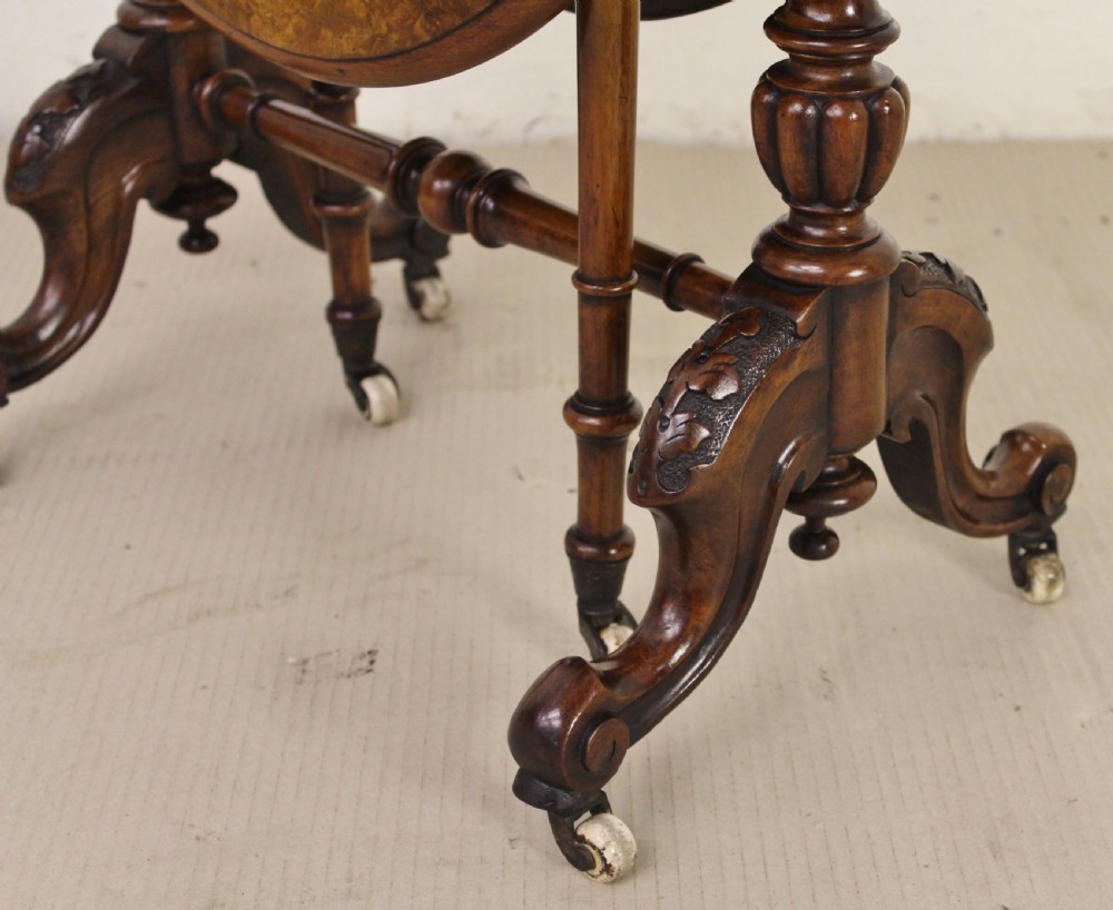 Victorian Inlaid Burr Walnut Baby Sutherland Table View III