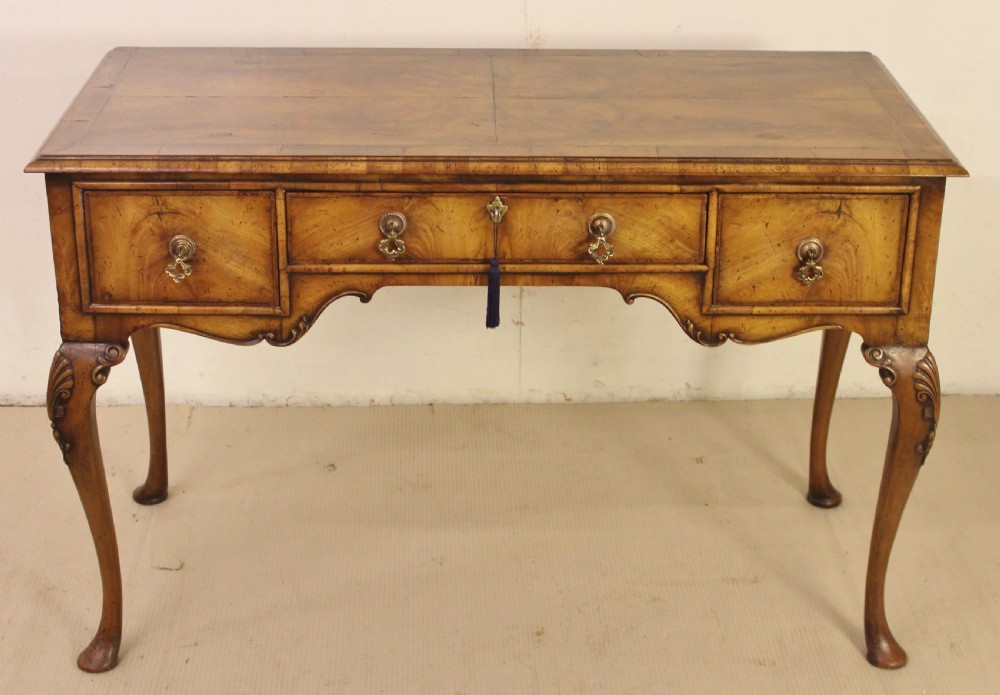 Queen Anne Style Burr Walnut Side Table View II
