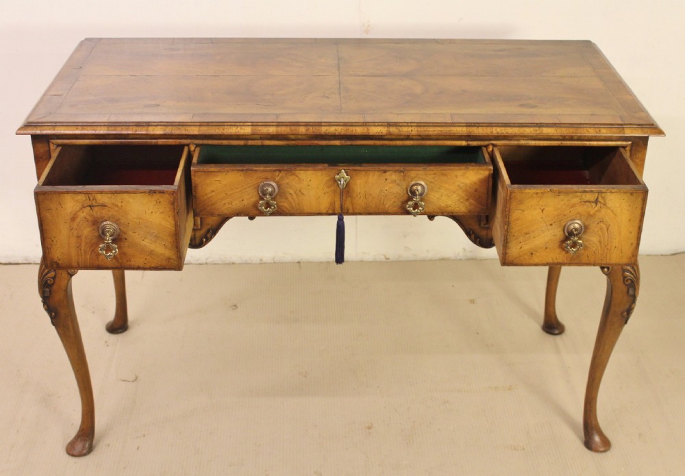 Queen Anne Style Burr Walnut Side Table View X