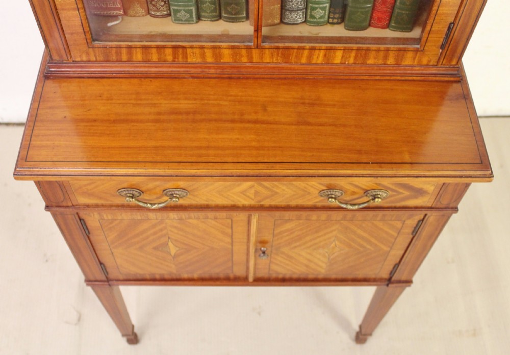 Inlaid Satinwood Bookcase Cabinet View II