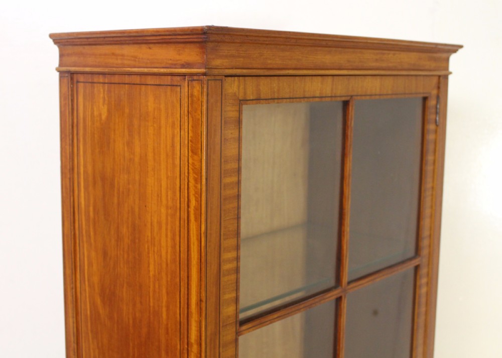 Inlaid Satinwood Bookcase Cabinet View XV