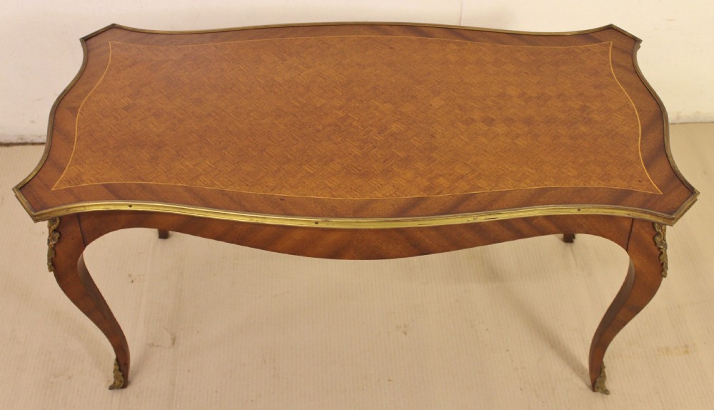 French Kingwood Parquetry Coffee Table View II