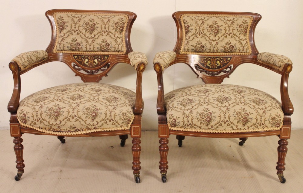 3 Piece Inlaid Rosewood Salon Suite View V