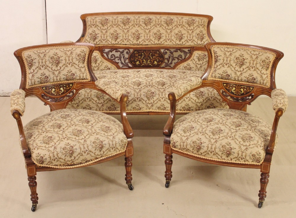 3 Piece Inlaid Rosewood Salon Suite View XI