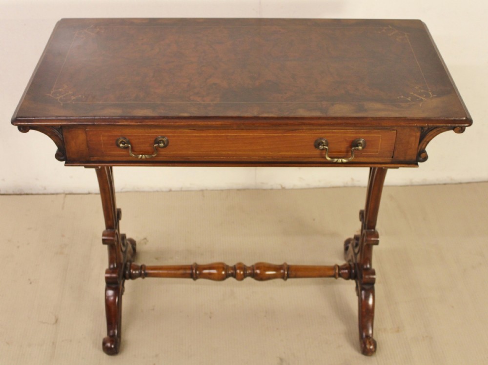 Victorian Inlaid Burr Walnut Side Table