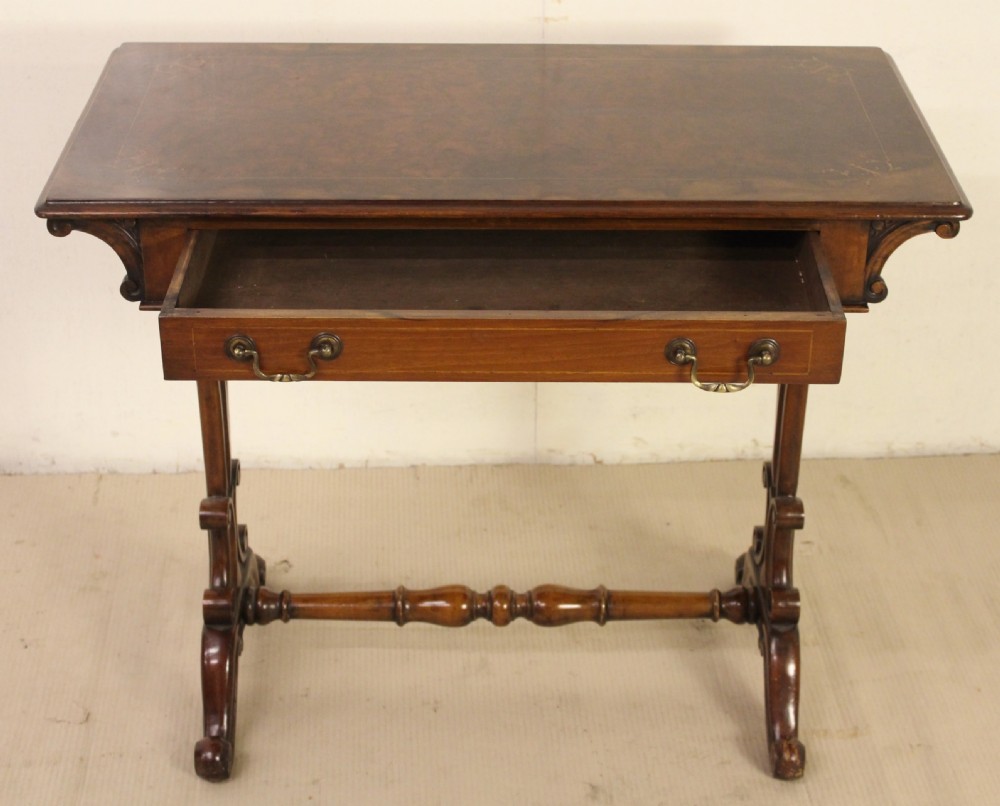 Victorian Inlaid Burr Walnut Side Table View VIII