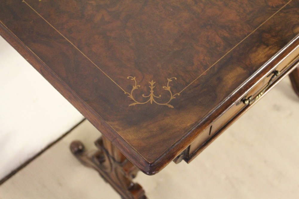 Victorian Inlaid Burr Walnut Side Table View IX