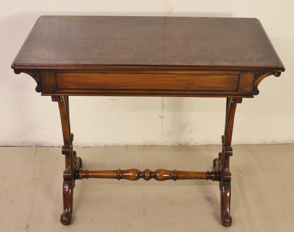 Victorian Inlaid Burr Walnut Side Table View XIV
