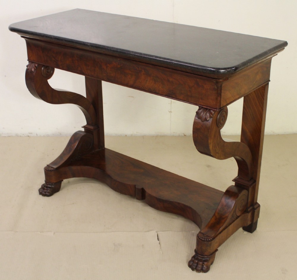 Marble Topped Mahogany Console Table