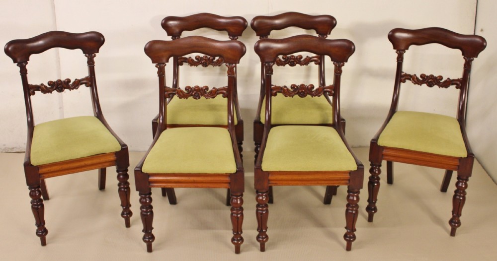 Set of 6 Early Victorian Mahogany Dining Chairs