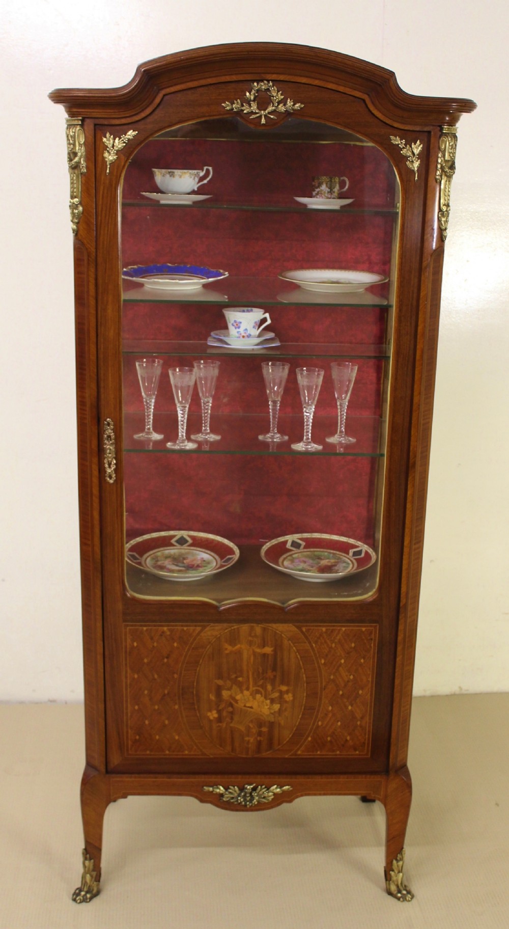 French Kingwood Marquetry Vitrine