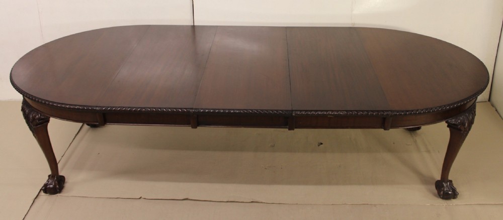 Mahogany 3 Leaf Chippendale Style Dining Table View II
