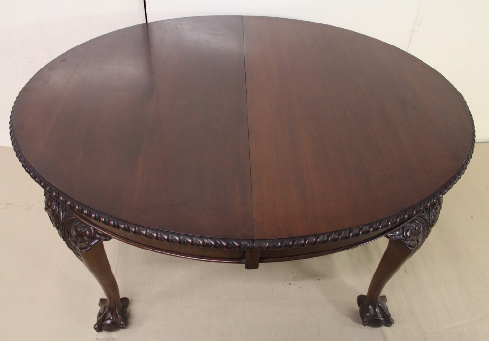 Mahogany 3 Leaf Chippendale Style Dining Table View XIV