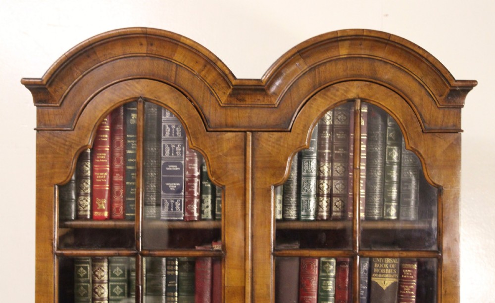 Dome Topped Walnut Bureau Bookcase View II