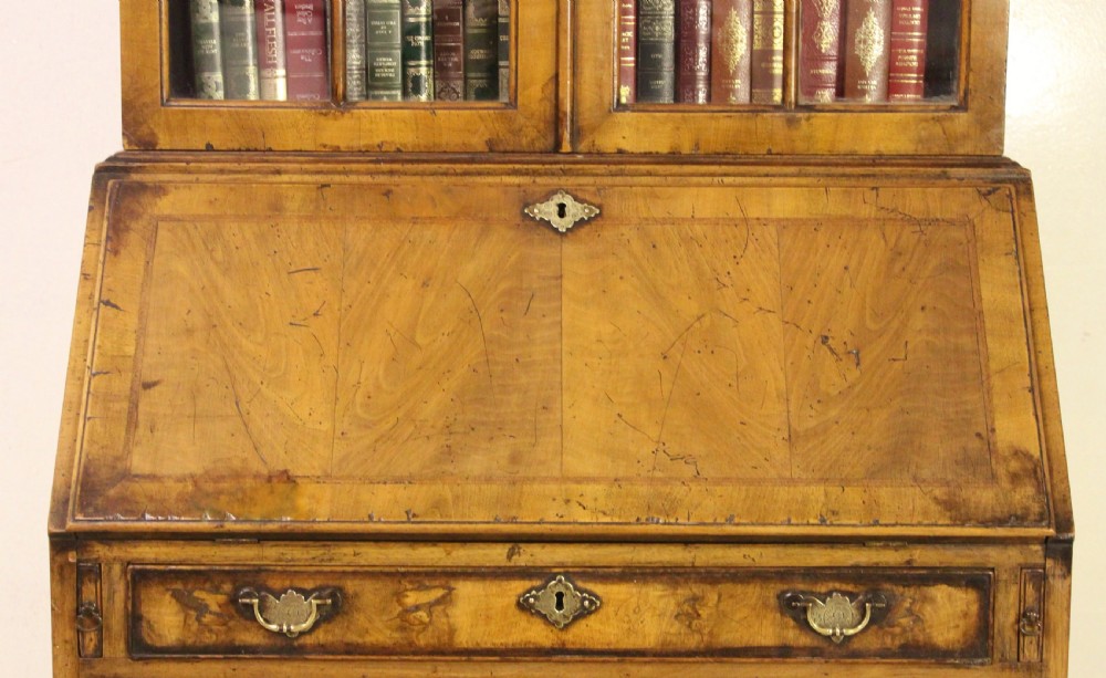 Dome Topped Walnut Bureau Bookcase View III