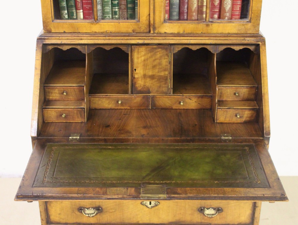 Dome Topped Walnut Bureau Bookcase View IV